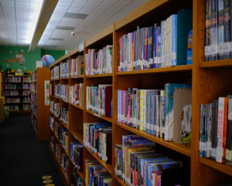 A colorful spectrum of books stocks the shelves of the children's section of Sims Library in Waxahachie, Texas, on Oct. 18.