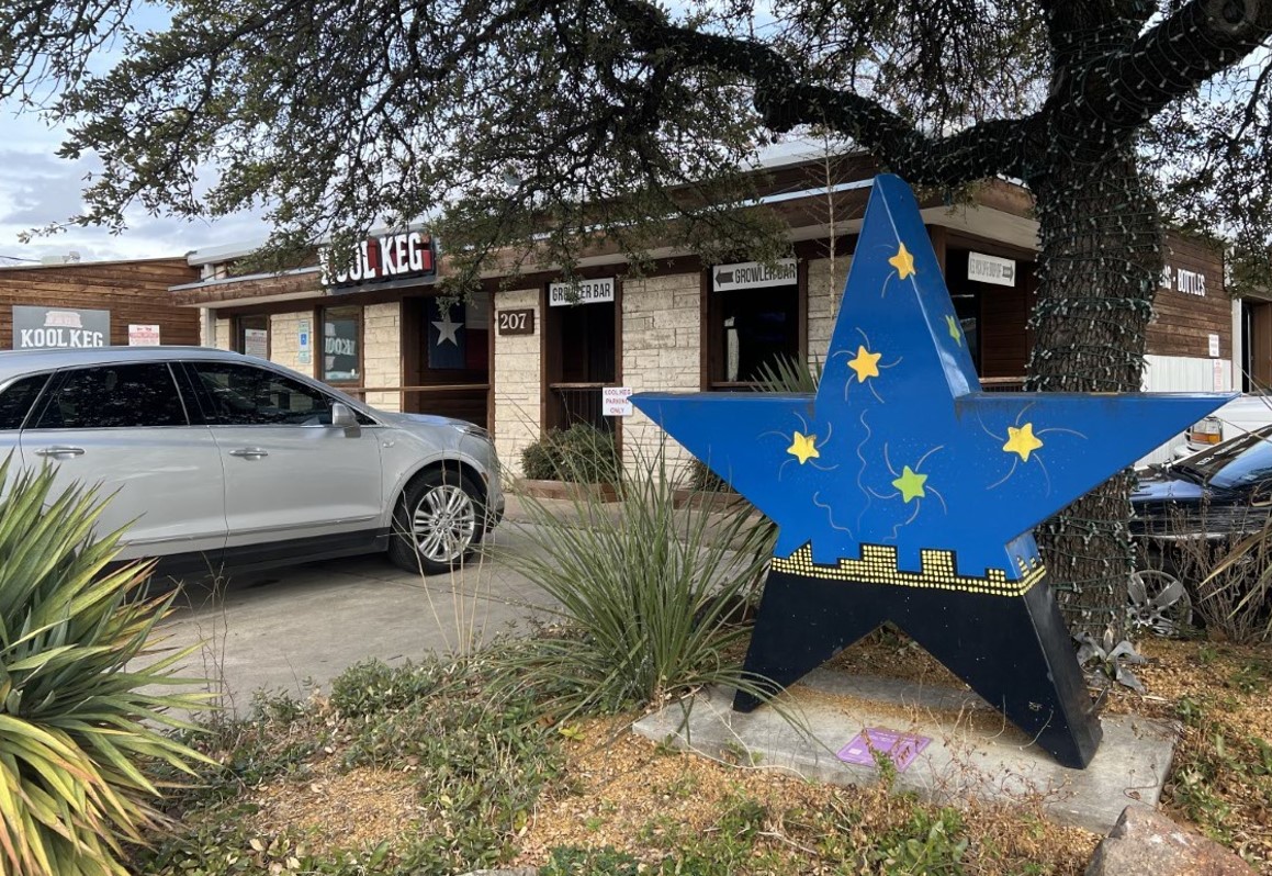 Jennifer Silverto's "Star Light, Star Bright" enlivens the landscape at 207 S. East St. in Arlington.