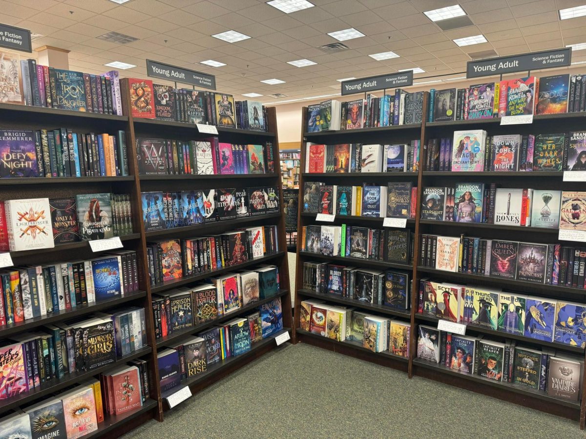 PEN America found that books for young adults are among the most targeted by book ban efforts. Shelves of books for young adults are displayed at an area Barnes & Noble.