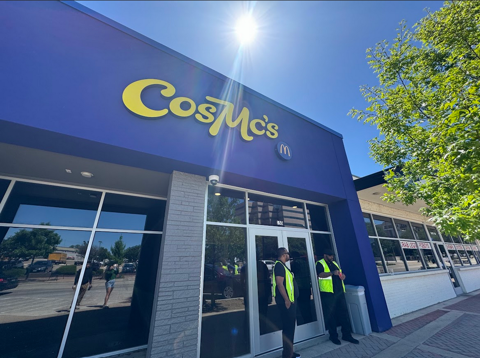 CosMcs, a McDonalds spinoff store, opened in Arlington at 300 E. Abram St. on April 8--the day of the total solar eclipse.