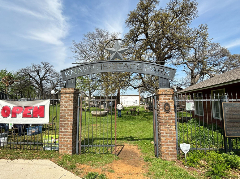 The entrance of Knapp Heritage Park opens for its Living History Day event on March 23. The facility is open Saturdays and Sundays from 1 p.m. to 4 p.m.