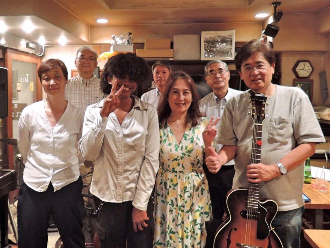 University of Texas at Arlington student Ophelia Jamison, third from left, found community when she accidentally found a jazz cafe in a bustling section of Tokyo.