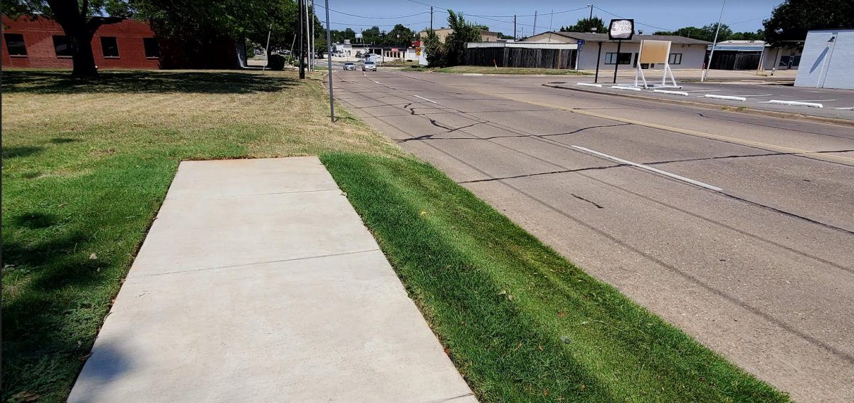 Arlington's walkability is hampered by sidewalks that come to an abrupt end or the complete absence of sidewalks, according to advocates for greater walkability. In this photo, a sidewalk gives way to grass and uneven footing on North Davis Drive near West Main Street in Arlington, Texas.