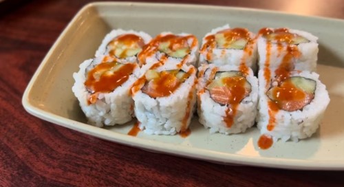 Spicy salmon roll from Sushi and Raman Japanese Restaurant at 803 W. Park Row Drive in Arlington, Texas.