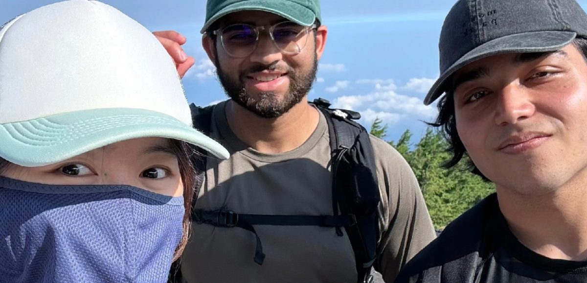 Climbing Mount Fuji became a defining moment in a journey of growth. From left to right, Shuang Gou, Faisal Khan and Hasan Mustafa Rivzi. To see the full image, please click on the photo.