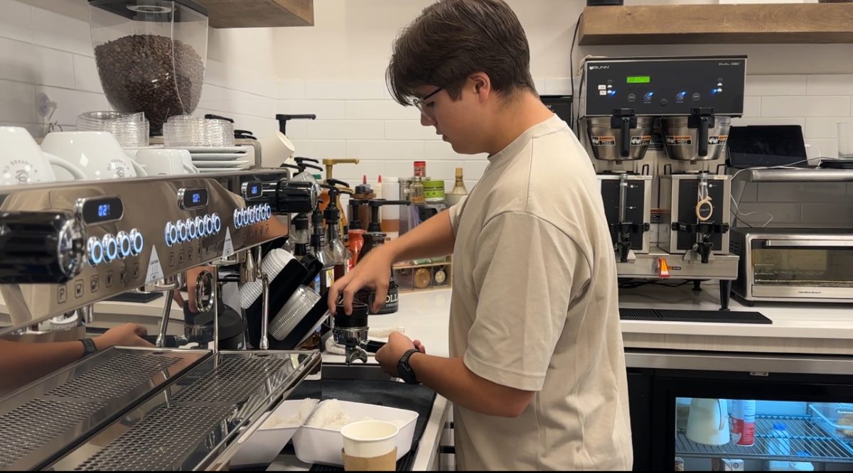 Noah Kammaz manages the coffee shop side of The Baklava Bakery and Coffee Co., located at 3115 W. Arkansas Lane.