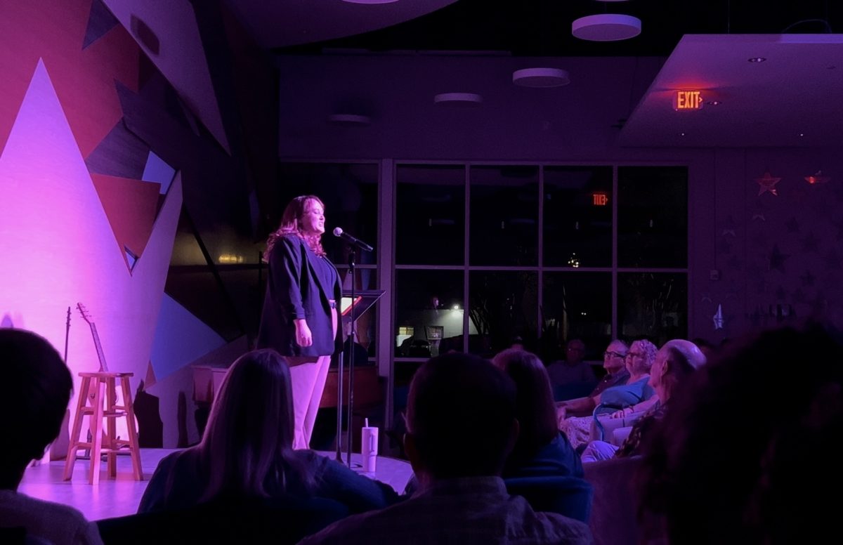 Theatre Arlington's Club Cabaret spotlights one performer in the lobby space. 