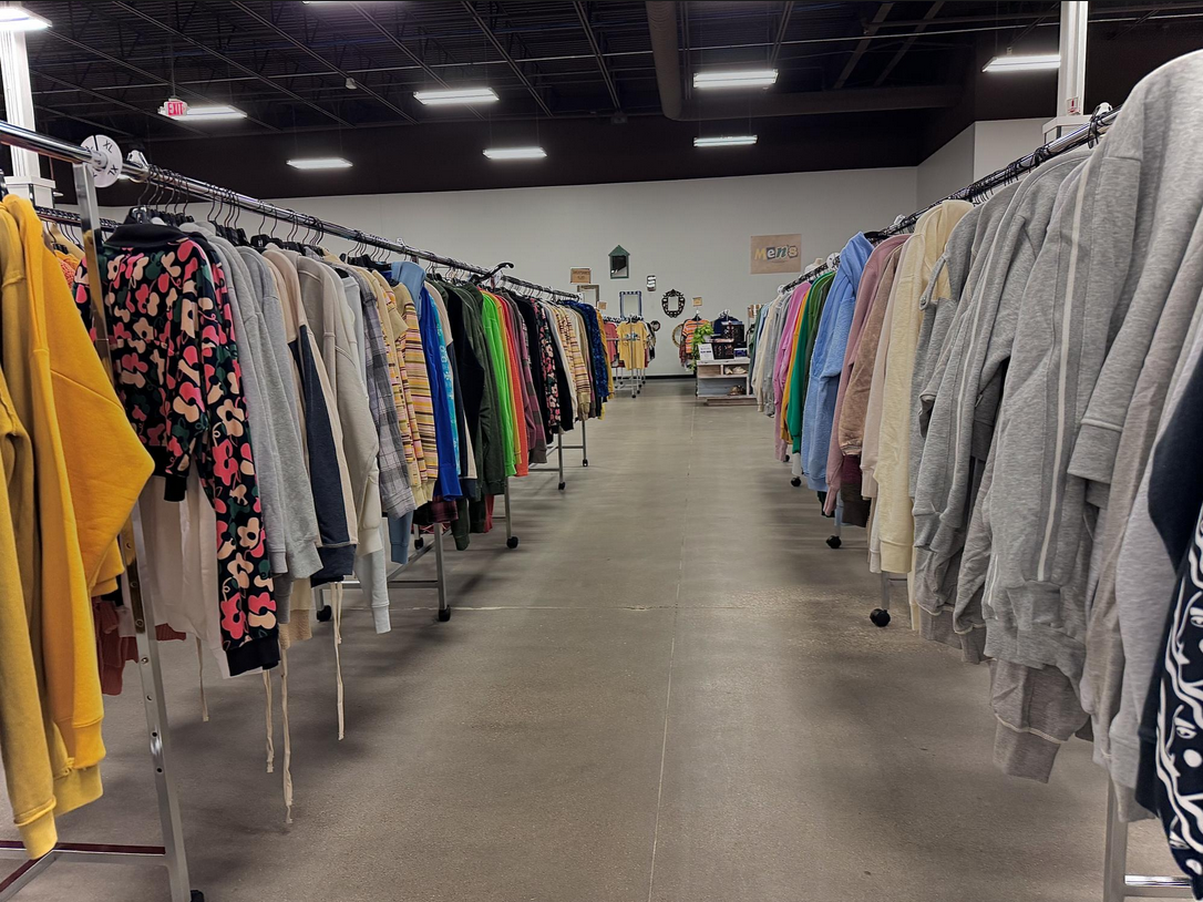 Retail spaces like this one--Reclectic, which sells gently used and overstock clothing--are a common sight in Arlington, Texas.