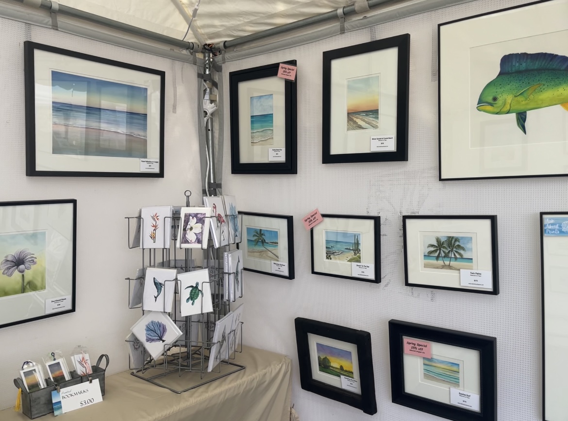 Artwork displayed by Katherine Urban's The Creative Easel at the South Street Art Festival in April. 